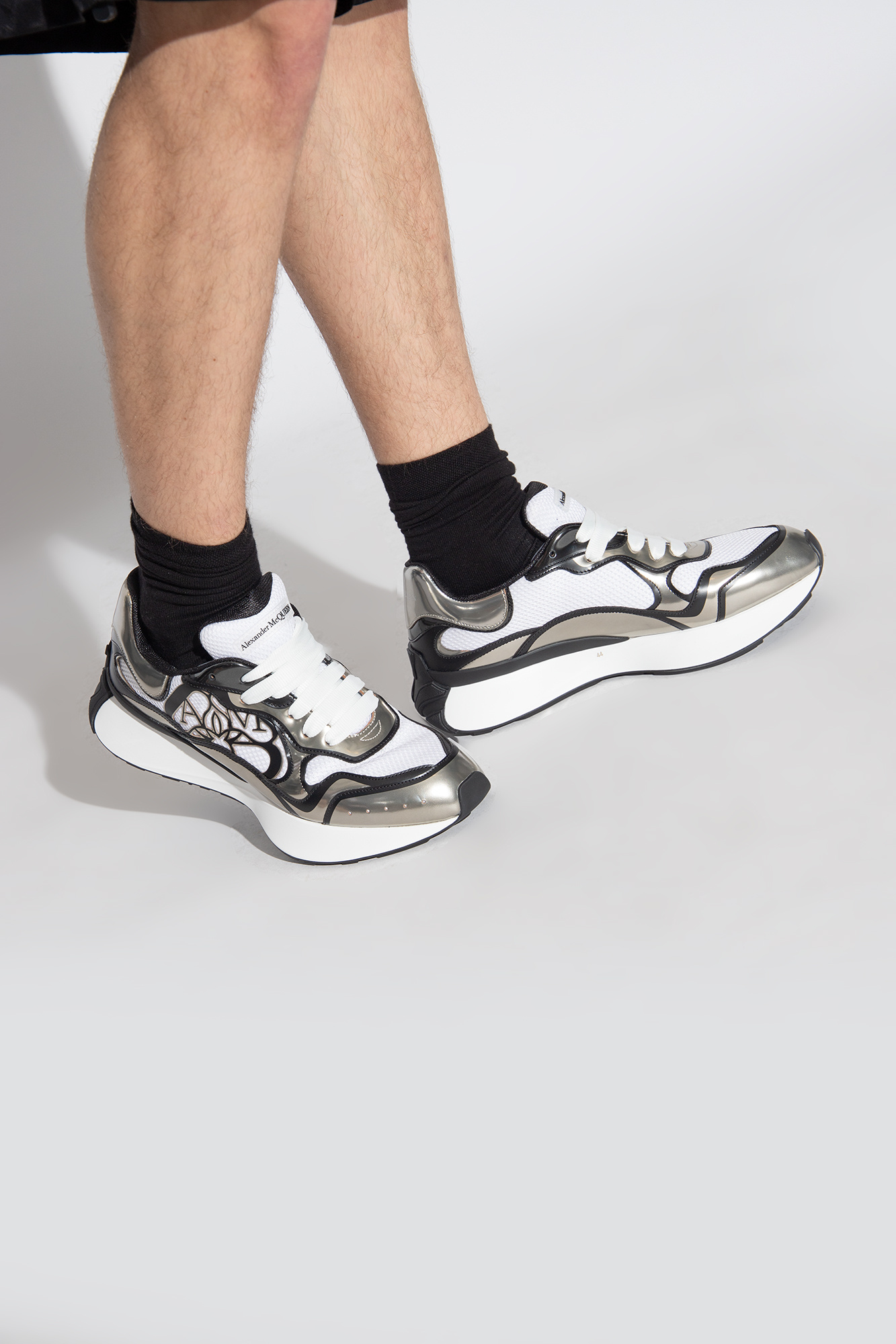 Silver alexander outlet mcqueen sneakers